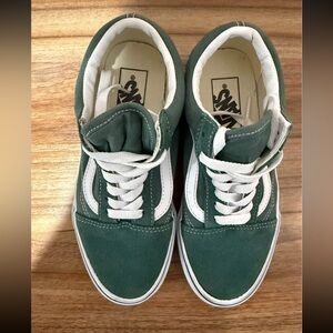 Vans Classic Green and White Shoes